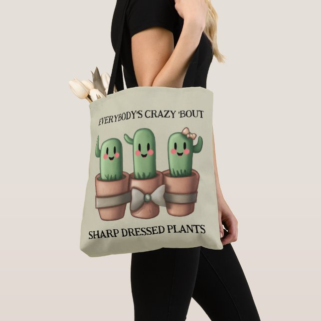 Funny Cacti Everybody's Crazy 'Bout Sharp ... Tote Bag (Close Up)