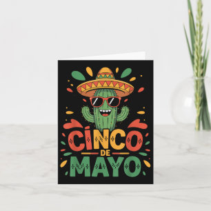 Funny Cactus And Sombrero Cinco De Mayo Cactus Som Card