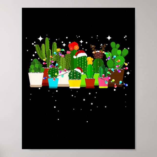 Funny Cactus Christmas Tree  Poster (Front)