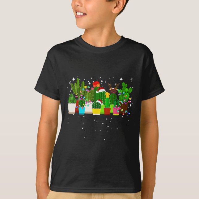 Funny Cactus Christmas Tree  T-Shirt (Front)