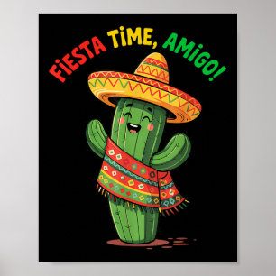 Funny Cactus Cinco De Mayo Boys Kids Men Mexican  Poster