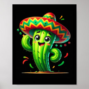 Funny Cactus Cinco De Mayo Boys Toddler Kids Mexic Poster