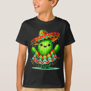 Funny cactus poncho cinco de mayo boys kids mexica T-Shirt