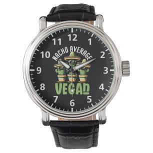 Funny Cactus Sombrero Nacho Average Vegan Watch