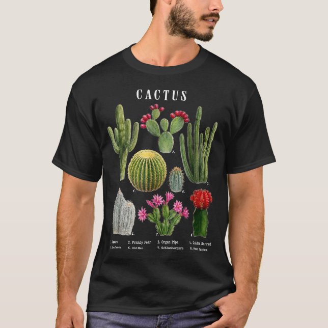 Funny cactus species chart  T-Shirt (Front)