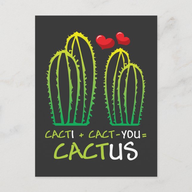 Funny Cactus Valentine - Women Cacti Pun Lover Postcard (Front)