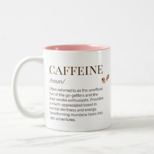 Funny Caffeine Dictionary Definition Witty Coffee Two-Tone Coffee Mug