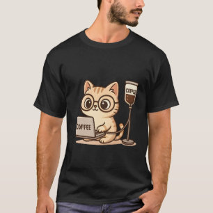 Funny Caffeine Lover and Cute Cat T-Shirt