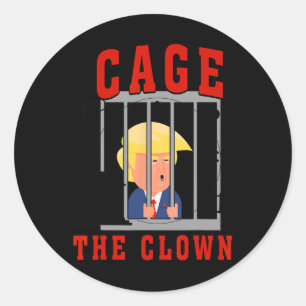 Funny Cage The Clown Trump In Prison  Classic Round Sticker
