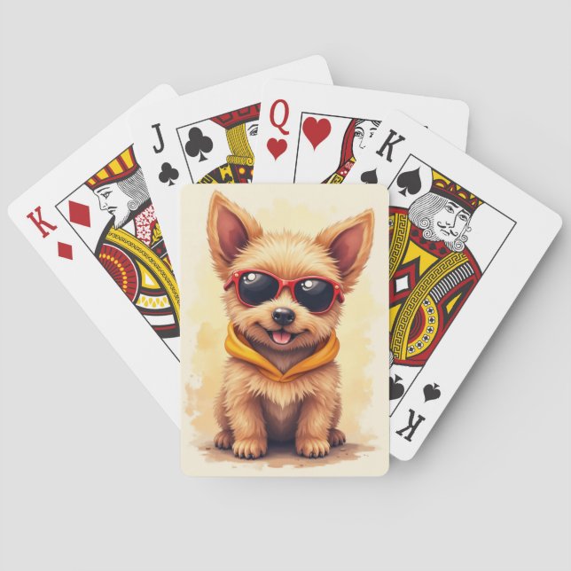 Funny Cairn Terrier Kawaii Dog Playing Cards (Back)