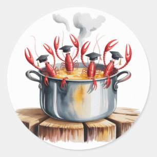 Funny Cajun Graduation Party Classic Round Sticker