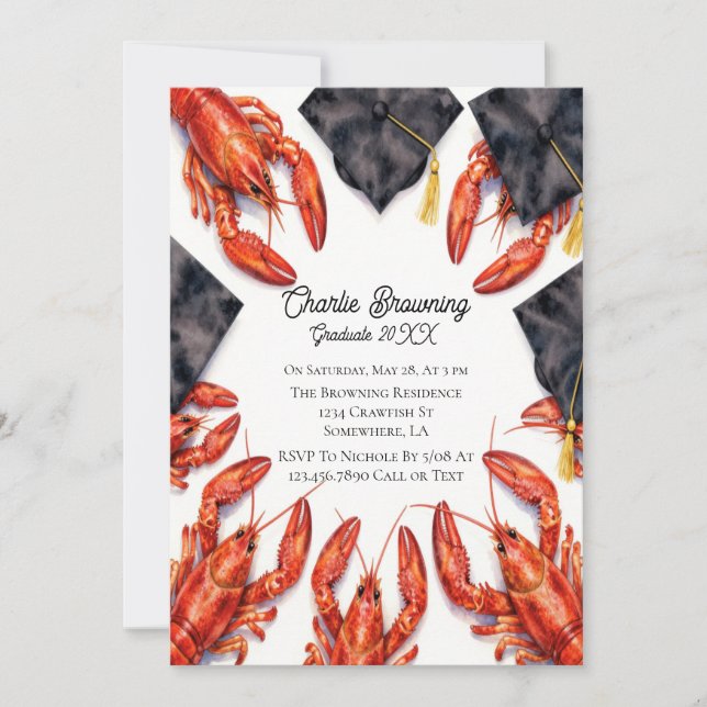 Funny Cajun Graduation Party Invitation (Front)