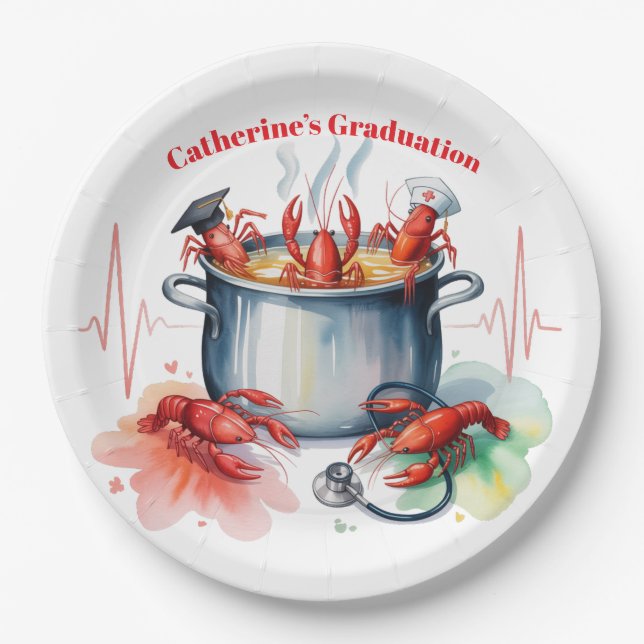 Funny Cajun Nurse Graduation Party Paper Plate (Front)