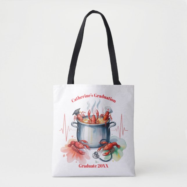 Funny Cajun Nurse Graduation Party Tote Bag (Front)