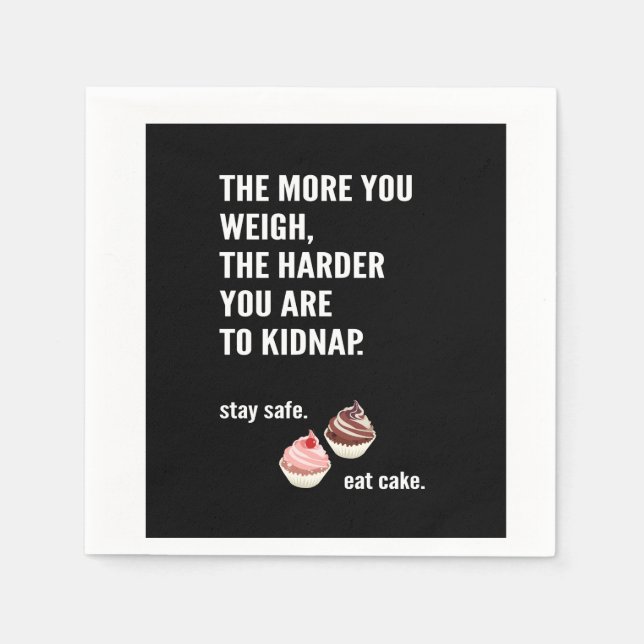 Funny: Cake Paper napkins. Cupcake Humour. Napkin (Front)