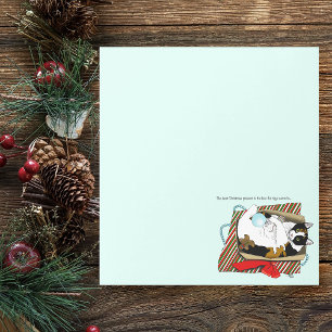 Funny Calico Cat Christmas Gift Box Notepad