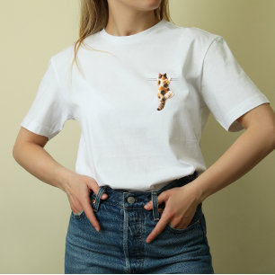 Funny Calico Cat Hang In There Tee