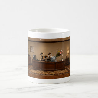 Funny Calico Cat Knocking Over a Vase | Chaos Coffee Mug
