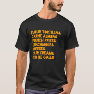 Funny California Burrito Mexican Recipe T-Shirt