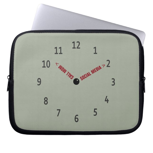 Funny Call Mum Imaginary Clock Laptop Sleeve (Front)