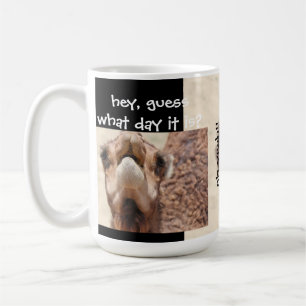 Funny Camel HUMP DAY Coffee Mug, Black & Tan Mug