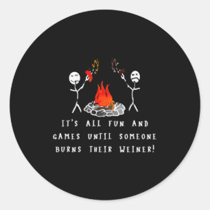 Funny Camng Burnt Weiner Classic Round Sticker