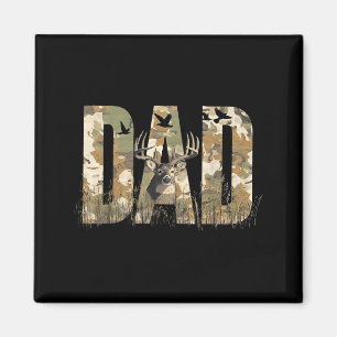 Funny Camo Dad Hunting Camouflage Deer Father's Da Magnet