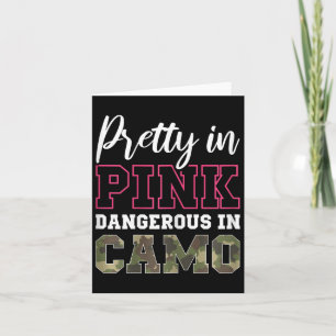 Funny Camo Hunting Pink Graphic For Women And Girl Card