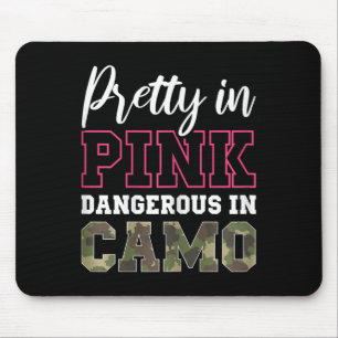 Funny Camo Hunting Pink Graphic For Women And Girl Mouse Pad