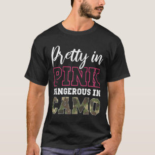 Funny Camo Hunting Pink Graphic For Women And Girl T-Shirt