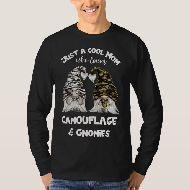Funny Camouflage Gnomes For Cool Mum - Cute Gnomie T-Shirt (Front)