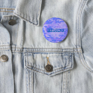 Funny Camouflage Pastel Blue Abstract Pattern 6 Cm Round Badge