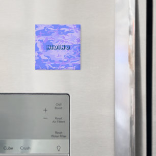 Funny Camouflage Pastel Blue Abstract Pattern Magnet
