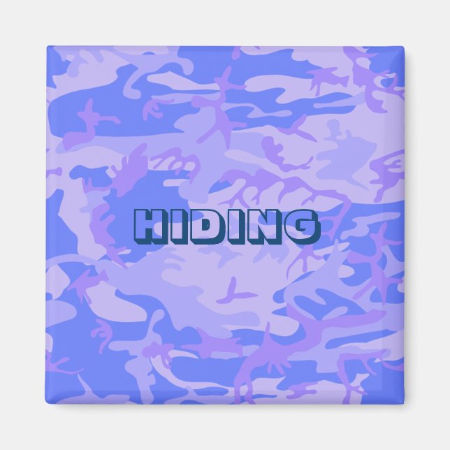 Funny Camouflage Pastel Blue Abstract Pattern Magnet (Front)