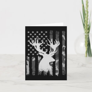 Funny Camouflage Usa Flag Whitetail Buck Deer Hunt Card