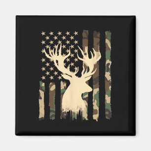 Funny Camouflage Usa Flag Whitetail Buck Deer Hunt Magnet