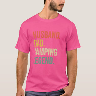 Funny Camper Husband Dad Camping Legend Vintage Fa T-Shirt