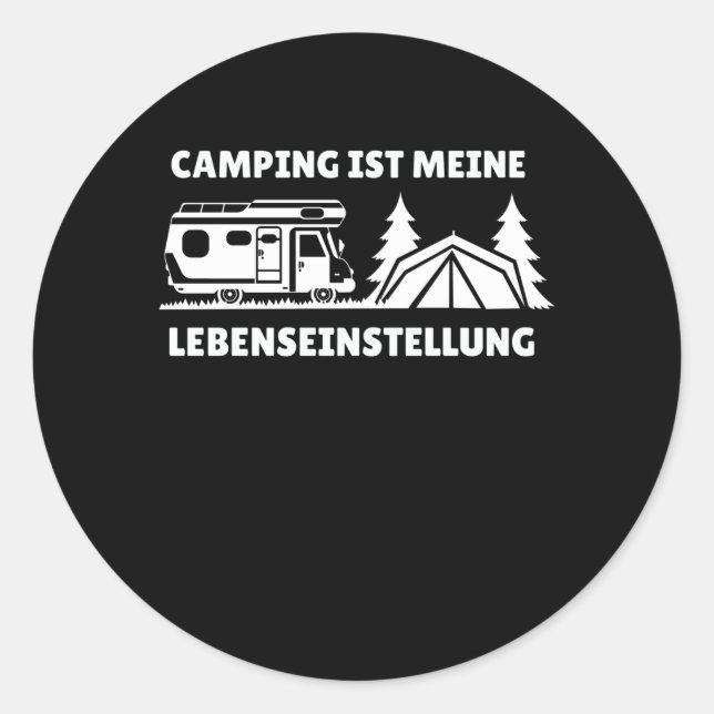 Funny Camper Motorhome - Camping Caravan Classic Round Sticker (Front)