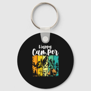 Funny camper outdoor activity camping lover happy key ring