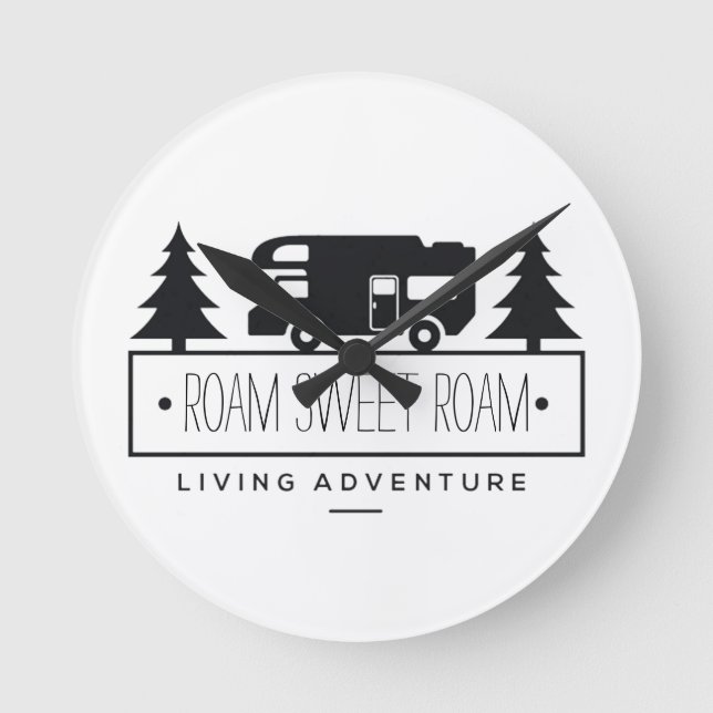 Funny Camper RV Home | Retired RVer Rving Roam Round Clock (Front)