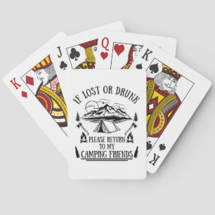 Funny camper slogan camping drinking sayings playing cards