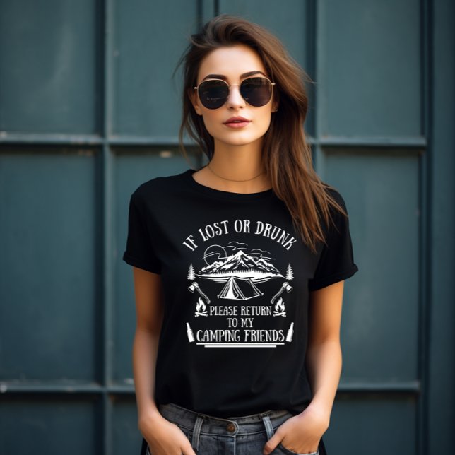 Funny camper slogan camping drinking sayings T-Shirt (Creator Uploaded)