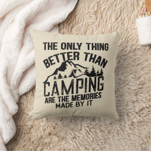 Funny camper slogan summer camping quote cushion