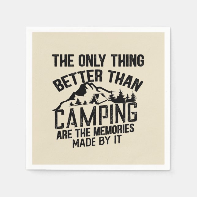 Funny camper slogan summer camping quotes napkin (Front)
