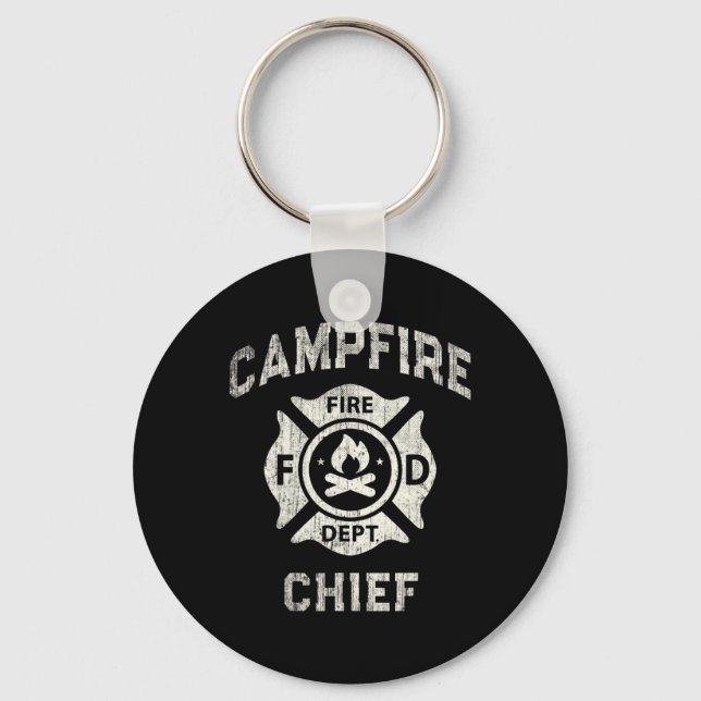 Funny Campfire Chief Hiking Summer Camp Director F Key Ring (Front)