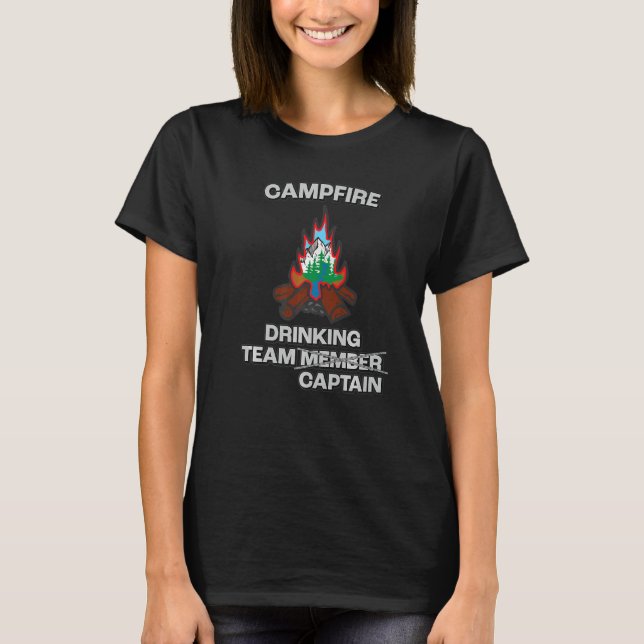 Funny Campfire Team Captain   Great Camping T-Shirt (Front)