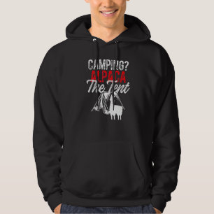 Funny Camping Alpaca The Tent Llama Hoodie