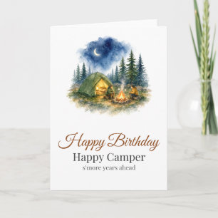 Funny Camping Birthday Card Happy Camper