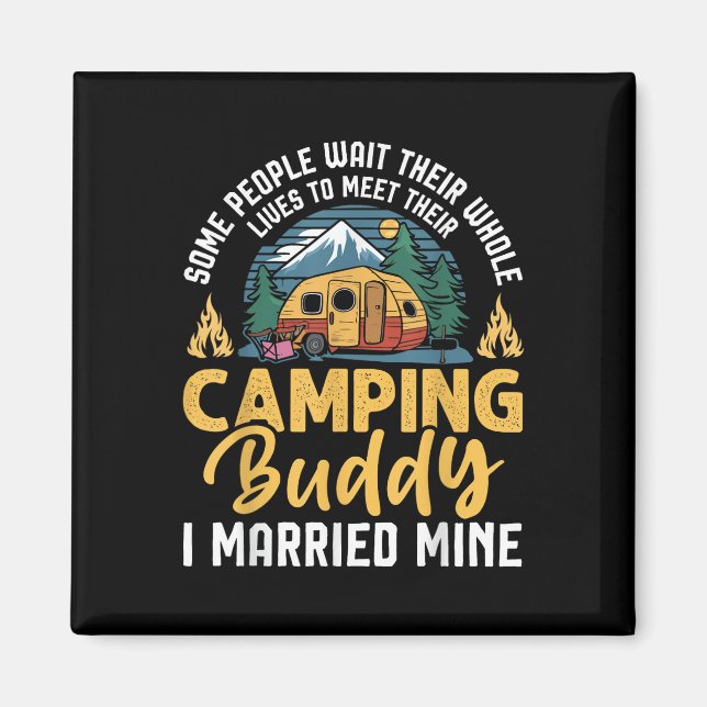 Funny Camping Camper Couple Camping Lovers Partner Magnet (Front)