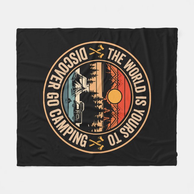 Funny Camping Campfire Smores Quote Fleece Blanket (Front (Horizontal))